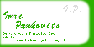 imre pankovits business card